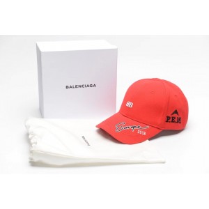 High Quality Red Fashion Balenciaga Hat DU_Bcap013