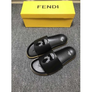 High Quality Fendi black slide sandal with Karl Lagerfeld GO_FD004