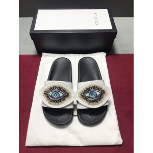 High Quality Gucci slide sandal with White rubber and eyes Design GO_GC025