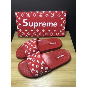 High Quality Louis Vuitton x Supreme red slide sandal GO_LV012