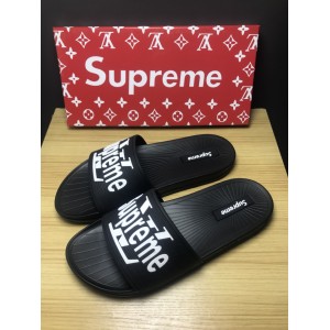 High Quality Louis Vuitton x Supreme black slide sandal GO_LV015