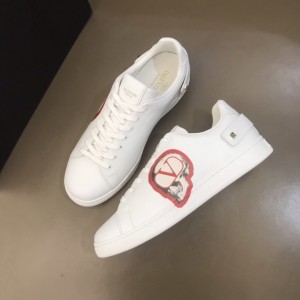 Valentino High Quality Sneakers White and red VLOGO bone print with white sole MS021331 Updated in 2019.11.28