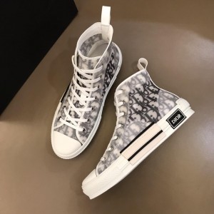 Dior High-top Perfect Quality Sneakers White and Dior Oblique tech fabric with white sole MS02623