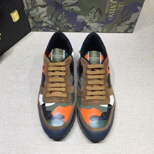 Valentino Orange camouflage and orange heel with white sole Sneakers MS07020