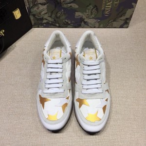 Valentino White and gold stars detail with white sole Sneakers MS07024