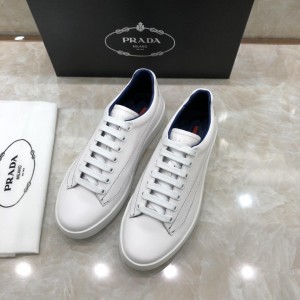 Prada Perfect Quality Sneakers White and stitching details with white sole MS071243