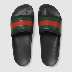 High Quality Men's leather sandals casual slippers flip flops gucci slipper SN_GU001