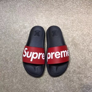 High Quality Louis Vuitton x Supreme Red slides OF_2A063E5FADF6